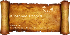 Kuszenda Arnold névjegykártya